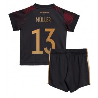 Camisa de time de futebol Alemanha Thomas Muller #13 Replicas 2º Equipamento Infantil Mundo 2022 Manga Curta (+ Calças curtas)